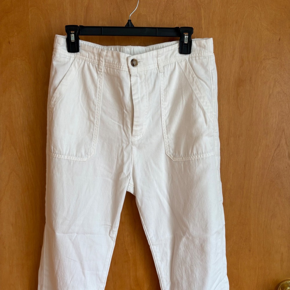 Xirena Chino Pants Womens Size Small White Cotton Utility Patch Pocket Made USA - Picture 4 of 10